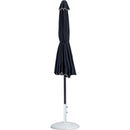  Meridian Amalfi Black Water Resistant Fabric And Aluminum Patio Umbrella with Base Set IMAGE 11