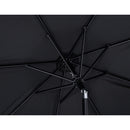  Meridian Amalfi Black Water Resistant Fabric And Aluminum Patio Umbrella with Base Set IMAGE 14
