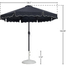  Meridian Amalfi Black Water Resistant Fabric And Aluminum Patio Umbrella with Base Set IMAGE 16