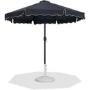  Meridian Amalfi Black Water Resistant Fabric And Aluminum Patio Umbrella with Base Set IMAGE 1