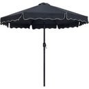 Meridian Amalfi Black Water Resistant Fabric And Aluminum Patio Umbrella with Base Set IMAGE 3