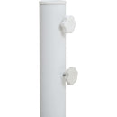 Meridian Amalfi Black Fabric With Cream Piping / Matte White Aluminum Patio Umbrella with Base Sets IMAGE 9
