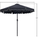  Meridian Amalfi Black Water Resistant Fabric And Aluminum Patio Umbrella IMAGE 10