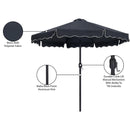  Meridian Amalfi Black Water Resistant Fabric And Aluminum Patio Umbrella IMAGE 11