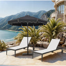 Meridian Amalfi Black Water Resistant Fabric And Aluminum Patio Umbrella IMAGE 2