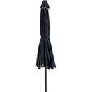  Meridian Amalfi Black Water Resistant Fabric And Aluminum Patio Umbrella IMAGE 3