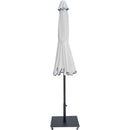  Meridian Amalfi White Water Resistant Fabric And Aluminum Patio Umbrella with Base Set IMAGE 13
