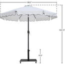  Meridian Amalfi White Water Resistant Fabric And Aluminum Patio Umbrella with Base Set IMAGE 18