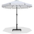  Meridian Amalfi White Water Resistant Fabric And Aluminum Patio Umbrella with Base Set IMAGE 1
