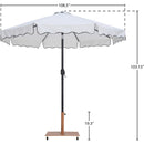  Meridian Amalfi White Water Resistant Fabric And Aluminum Patio Umbrella with Base Set IMAGE 18