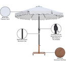  Meridian Amalfi White Water Resistant Fabric And Aluminum Patio Umbrella with Base Set IMAGE 19