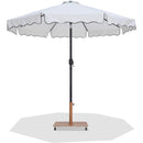  Meridian Amalfi White Water Resistant Fabric And Aluminum Patio Umbrella with Base Set IMAGE 1