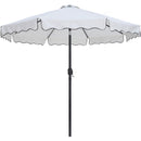  Meridian Amalfi White Water Resistant Fabric And Aluminum Patio Umbrella with Base Set IMAGE 3