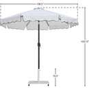  Meridian Amalfi White Water Resistant Fabric And Aluminum Patio Umbrella with Base Set IMAGE 18