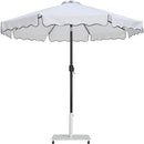  Meridian Amalfi White Water Resistant Fabric And Aluminum Patio Umbrella with Base Set IMAGE 1