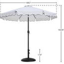  Meridian Amalfi White Water Resistant Fabric And Aluminum Patio Umbrella with Base Set IMAGE 16