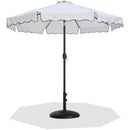  Meridian Amalfi White Water Resistant Fabric And Aluminum Patio Umbrella with Base Set IMAGE 1