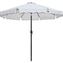  Meridian Amalfi White Water Resistant Fabric And Aluminum Patio Umbrella with Base Set IMAGE 3