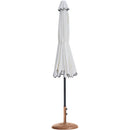  Meridian Amalfi White Water Resistant Fabric And Aluminum Patio Umbrella with Base Set IMAGE 11