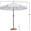  Meridian Amalfi White Water Resistant Fabric And Aluminum Patio Umbrella with Base Set IMAGE 16