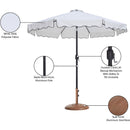  Meridian Amalfi White Water Resistant Fabric And Aluminum Patio Umbrella with Base Set IMAGE 17