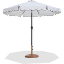  Meridian Amalfi White Water Resistant Fabric And Aluminum Patio Umbrella with Base Set IMAGE 1