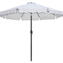  Meridian Amalfi White Water Resistant Fabric And Aluminum Patio Umbrella with Base Set IMAGE 3