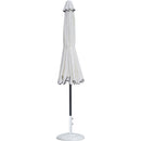  Meridian Amalfi White Water Resistant Fabric And Aluminum Patio Umbrella with Base Set IMAGE 11