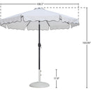  Meridian Amalfi White Water Resistant Fabric And Aluminum Patio Umbrella with Base Set IMAGE 16