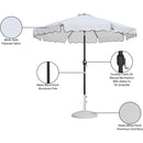  Meridian Amalfi White Water Resistant Fabric And Aluminum Patio Umbrella with Base Set IMAGE 17