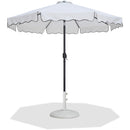  Meridian Amalfi White Water Resistant Fabric And Aluminum Patio Umbrella with Base Set IMAGE 1