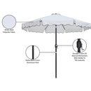  Meridian Amalfi White Water Resistant Fabric And Aluminum Patio Umbrella IMAGE 11