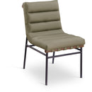  Color_Olive -- Burke Olive Vegan Leather Upholstered Dining Chair IMAGE 1