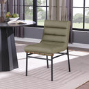  Color_Olive -- Burke Olive Vegan Leather Upholstered Dining Chair IMAGE 2