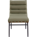  Color_Olive -- Burke Olive Vegan Leather Upholstered Dining Chair IMAGE 3