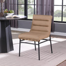  Color_Tan -- Burke Tan Vegan Leather Upholstered Dining Chair IMAGE 2