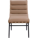  Color_Tan -- Burke Tan Vegan Leather Upholstered Dining Chair IMAGE 3