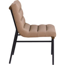  Color_Tan -- Burke Tan Vegan Leather Upholstered Dining Chair IMAGE 4