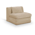  Meridian Stellar Beige Chenille Fabric Upholstered Modular Armless Chair IMAGE 1