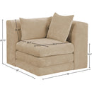  Meridian Stellar Beige Chenille Fabric Upholstered Modular Corner Chair IMAGE 7