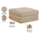  Meridian Stellar Beige Chenille Fabric Upholstered Modular Ottoman IMAGE 6