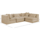  Meridian Stellar 114" Beige Chenille Fabric Upholstered 4 pc Modular Sectional IMAGE 11