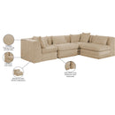  Meridian Stellar 114" Beige Chenille Fabric Upholstered 4 pc Modular Sectional IMAGE 12