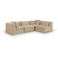  Meridian Stellar 114" Beige Chenille Fabric Upholstered 4 pc Modular Sectional IMAGE 1
