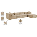  Meridian Stellar 152" Beige Chenille Fabric Upholstered 5 pc Modular Sectional IMAGE 11