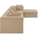  Meridian Stellar 152" Beige Chenille Fabric Upholstered 5 pc Modular Sectional IMAGE 5