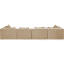  Meridian Stellar 152" Beige Chenille Fabric Upholstered 5 pc Modular Sectional IMAGE 6