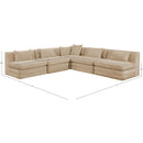 Meridian Stellar 114" Beige Chenille Fabric Upholstered 5 pc Modular Sectional IMAGE 8