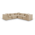  Meridian Stellar 114" Beige Chenille Fabric Upholstered 5 pc Modular Sectional IMAGE 1