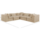  Manufacturer Color_Beige -- Meridian Stellar Fabric 5 pc Sectional IMAGE 8